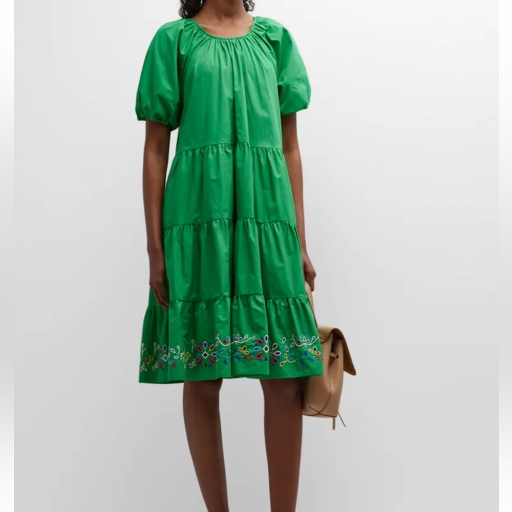 Johnny Was green Amanza eyelet dress
